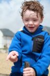 Boy Pointing Stock Photo