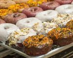 Assorted Freshly Made Donuts Stock Photo