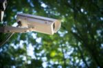 Cctv Camera In Park Stock Photo