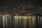 Lake Como At Night Stock Photo