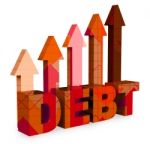 Debt Arrows Means Financial Obligation And Bankruptcy 3d Renderi Stock Photo