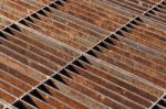 Rusty Sewer Grate Stock Photo