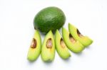 Petals Of Avocado Isolated On A White Background Stock Photo