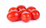 Cherry Tomatoes Isolated On A White Background Stock Photo