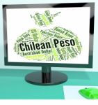 Chilean Peso Shows Worldwide Trading And Clp Stock Photo