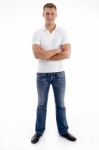 Folded Arms Male Looking At Camera Stock Photo