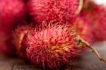 Fresh Rambutan Fruits Stock Photo