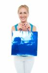 Female Holding Shopping Bag Stock Photo