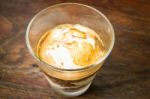 Glass Of Vanilla Ice Cream Affogato Coffee Stock Photo