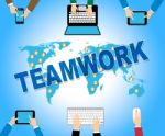 Business Teamwork Shows Web Site And Combined Stock Photo