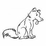 Dog Cartoon - Line Drawn Stock Photo