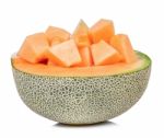 Melon Isolated On The White Background Stock Photo