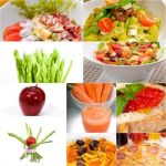 Healthy Vegetarian Vegan Food Collage Stock Photo