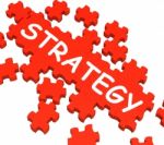 Strategy Puzzle Showing Plans And Tactics Stock Photo