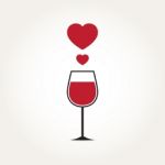  Love Heart Wine Glass Stock Photo