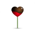  Love Heart Melt Chocolate With Stick Illustration Stock Photo