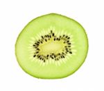 Slice Kiwi Fruit Isolated On A White Background Stock Photo