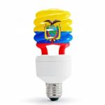 Flag Of Ecuador On Bulb Stock Photo