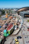 Cardiff/uk - August 27 : View Of The Skyline In Cardiff On Augus Stock Photo