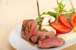 Beef Filet Mignon Grilled With Vegetables Stock Photo