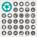 Eco Energy Icons Set Stock Photo