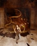 3d Fantasy Illustration,woman Being Attack By A Monster Creature Stock Photo