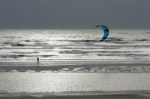 Kite Surfer At Winchelsea In Sussex Stock Photo