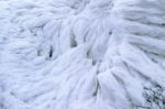 Wind Painted Snow Texture Pattern On Stone Background, Winter Background Stock Photo