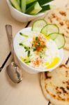 Arab Middle East Goat Yogurt And Cucumber Salad Stock Photo