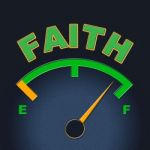 Faith Gauge Shows Scale Religious And Indicator Stock Photo