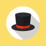 Top Hat Flat Icon Stock Photo