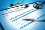 Health Insurance Claim Form Stock Photo