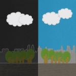 Weather Seasonal Concept In Stitch Style On Fabric Background Stock Photo