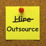 Outsource Note With Pushpin Stock Photo