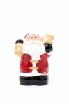 Santa Clause Model Figure Toy Isolated On White Background Stock Photo