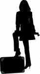 Silhouette Woman Traveler Stock Photo