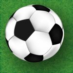 Soccer Ball On Grass Background, Illustration Stock Photo