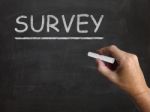 Survey Blackboard Shows Gathering Data From Sample Stock Photo