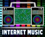 Internet Music Indicates World Wide Web And Acoustic Stock Photo