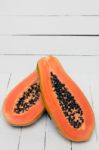 Fresh Tropical Papaya Fruit Isolated On A White Background Stock Photo