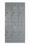 Old Grey Metal Locker Used In Gyms Or Pool-front Stock Photo