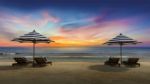 2 Umbrella On The Beach Stock Photo