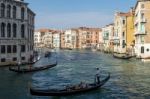 View Down The Grand Canal Venice Stock Photo