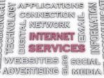 3d Image Internet Service  Issues Concept Word Cloud Background Stock Photo