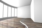 White Curve Space Empty Room Stock Photo