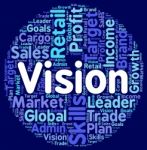 Vision Word Represents Plan Text And Predictions Stock Photo