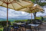 Pienza, Tuscany/italy - May 19 : View From A Restaurant In Pienz Stock Photo