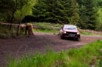 S. Mcgirr Driving Toyota Starlet Stock Photo