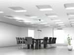 Conference Table And Chairs In Meeting Room Stock Photo