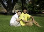 Portrait Of Beautiful Senior Couple In Park Stock Photo